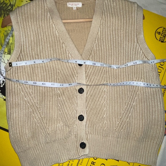 Demylee Beige Cotton Knit Sweater Vest - Picture 8 of 9